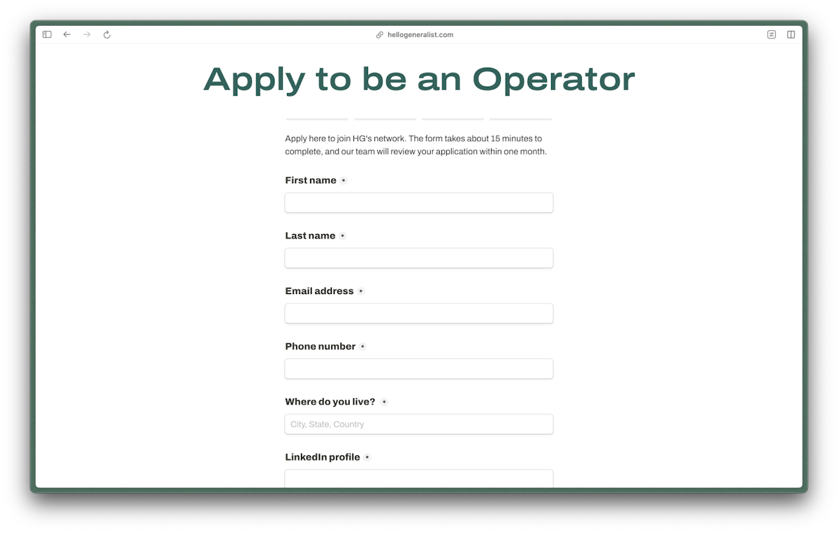 Operator application